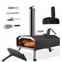 Four a Pizzas extérieurs à bois: KitchenBoss aciers inoxydables portable grille pizza avec pierre tournante de jardin avec granu