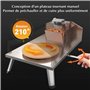Four a Pizzas extérieurs à bois: KitchenBoss aciers inoxydables portable grille pizza avec pierre tournante de jardin avec granu