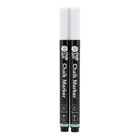 SECURIT Chalkstar Lot de 2 marqueurs à craie liquide blanche pour tableau noir