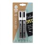 SECURIT Chalkstar Lot de 2 marqueurs à craie liquide blanche pour tableau noir, tableau à magnésie, fenêtre ou verre - Pointe ro