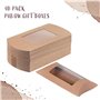 MATICAN Boîtes-cadeaux en Coussin, Pack de 40 Boîtes avec Fenêtres, Mini Boîtes Kraft, 12,7 x 7,6 x 3 cm