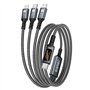 100W Câble USB C vers Câble Multi USB [2M] 3 en1 USB Câble vec écran LED Charge Rapide Chargeur USB avec Micro USB Type C Lightn