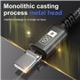 100W Câble USB C vers Câble Multi USB [2M] 3 en1 USB Câble vec écran LED Charge Rapide Chargeur USB avec Micro USB Type C Lightn