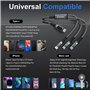 100W Câble USB C vers Câble Multi USB [2M] 3 en1 USB Câble vec écran LED Charge Rapide Chargeur USB avec Micro USB Type C Lightn
