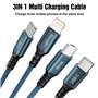 Câble Multi USB, 4 en 1 Câble Universel [1.2M] Multi USB Câble de Chargement en Nylon avec Micro USB Type C Lightning Câble pour