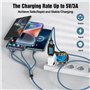 Câble Multi USB, 4 en 1 Câble Universel [1.2M] Multi USB Câble de Chargement en Nylon avec Micro USB Type C Lightning Câble pour