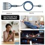 Câble Multi USB, 4 en 1 Câble Universel [1.2M] Multi USB Câble de Chargement en Nylon avec Micro USB Type C Lightning Câble pour