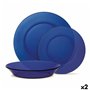 Service de Vaisselle Duralex Lys verre Bleu foncé 12 Pièces (2 Unités)