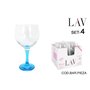 Verre à cocktail LAV Bleu 4 Pièces (6 Unités)