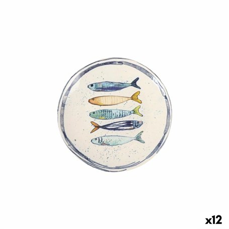 Assiette à dessert La Mediterránea Peixe Ø 20 cm (12 Unités)