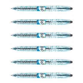 PILOT Lot de 6 Stylos Bille Rétractable Encre Gel B2P Pointe moyenne Noir