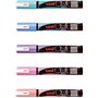 uni-ball 186217 UNI CHALK Marqueur pour fenêtre et craie avec pointe ogive PWE-5M Bleu métallisé