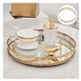 SPAKAMTZTK Vintage Verre Métal Métal Plateau De Stockage Gold Plaque Desktop Petits Articles Bijoux Plaque de Bijoux Plateau Mir