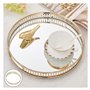 SPAKAMTZTK Vintage Verre Métal Métal Plateau De Stockage Gold Plaque Desktop Petits Articles Bijoux Plaque de Bijoux Plateau Mir