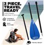 Pagaie de Sup en Alliage – 3 pièces réglables – Pagaie Flottante avec Manche en Aluminium et Lame en Nylon – Série Explorer Padd