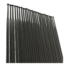 Lot de 12 rayons droits en acier inoxydable calibre 14G Roue de vélo de route Noir 280 mm
