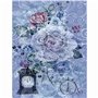 Papier de riz de mûrier avec fond bleu, 20,5 x 26,5 cm – 6 images différentes en papier de mûrier imprimé, 30 g/m², fibres visib