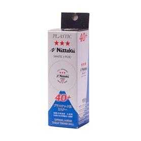 NITTAKU Lot de 3 balles SD 40+ Blanc
