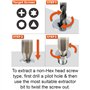 ENGINEER DBZ-20 Extracteur de vis et embouts d'extraction (pour vis à tête hexagonale à tête hexagonale)