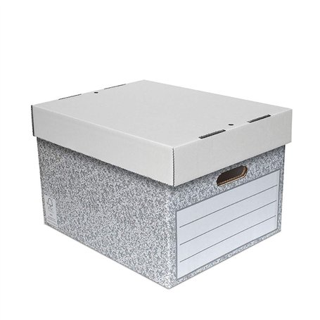 SUMMIT Lot de 5 grandes boîtes de rangement d'archives avec couvercles - En carton recyclé durable pour bureau