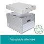 SUMMIT Lot de 5 grandes boîtes de rangement d'archives avec couvercles - En carton recyclé durable pour bureau, maison et déména