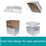 SUMMIT Lot de 5 grandes boîtes de rangement d'archives avec couvercles - En carton recyclé durable pour bureau, maison et déména