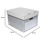 SUMMIT Lot de 5 grandes boîtes de rangement d'archives avec couvercles - En carton recyclé durable pour bureau, maison et déména