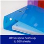 Oxford Lot de 6 classeurs à levier A4 en plastique translucide de couleurs assorties