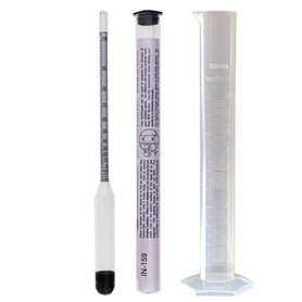 Alcoomètre mesure 0 à 100 % de l'alcool distillé 23 cm avec pot d'échantillonnage d'essai de 100 ml