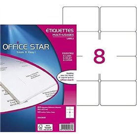 OFFICE STAR Étiquettes Autocollantes Imprimante A4 Blanches 800