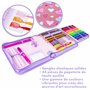 Abeec Coffret de 44 Crayons Pailletés - Ensemble de Papeterie pour Filles comprenant : Trousse à Crayons, Feutres, Crayons de Co