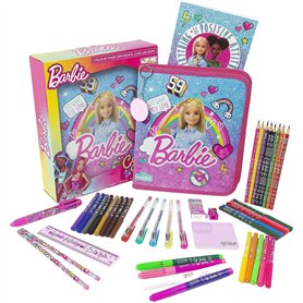 Barbie Trousse à Crayons | Fournitures Scolaires | Ensemble de Papeterie avec Trousse à Crayons à colorier et Agenda | Accessoir