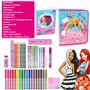 Barbie Trousse à Crayons | Fournitures Scolaires | Ensemble de Papeterie avec Trousse à Crayons à colorier et Agenda | Accessoir