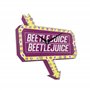 Disney Beetlejuice BJC3000 Horloge murale en forme de panneau rouge et jaune