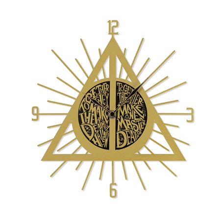 Harry Potter Hallows HP3040 Horloge murale en forme de reliques de la mort Doré