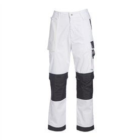 ProDec Advance Pantalon de Peintre résistant aux Taches Multi-Poches pour Femme Blanc 38