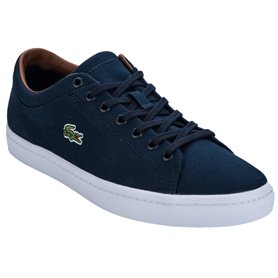 Lacoste Pour Homme pour homme Straightset sur toile Baskets en bleu foncé – UK 8.5