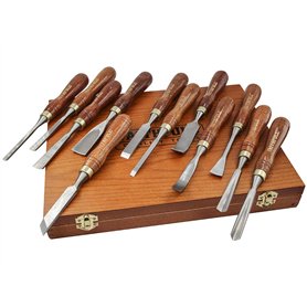 Faithfull Wood Carving Chisel Set of 12 in Presentation Case