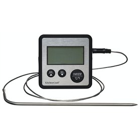 KitchenCraft KC Blue Thermomètre de Cuisson Numérique et Minuteur de Cuisine