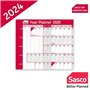 Sasco 2410238 Ensemble de planificateur mural annuel 2025 avec calendrier effaçable à sec et tableau d'affichage de bureau, mont