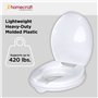 Homecraft Savanah Raised Toilet Seat with Lid, 5.08 cm (2 Inch) High, Elevated Toilet Seat Locks onto Toilets with Sturdy Bracke