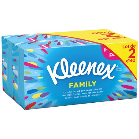 Kleenex Family Set de 2 Boîtes de Mouchoirs Maxi Format