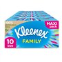 Tissus Kleenex Family - 1280 mouchoirs - 10 x 128 pièces - Coffret cadeau Bleu