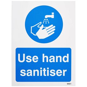 Seco Panneau de sécurité en plastique semi-rigide avec inscription « Use Hand Sanitiser » 150 x 200 mm
