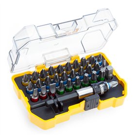 DEWALT Petit Coffret 32 Pièces Embouts de Vissage de 25 mm Avec Code Couleur Haute Performance + Porte-Embouts