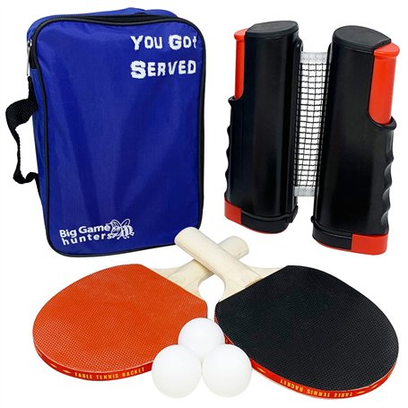 Big Game Hunters Ensemble de tennis de table | Filet extensible rétractable