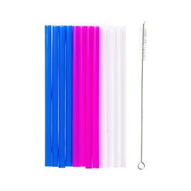 Tasty Ocean Blue Lot de 13 pailles avec brosse – Réutilisables