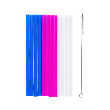 Tasty Ocean Blue Lot de 13 pailles avec brosse – Réutilisables