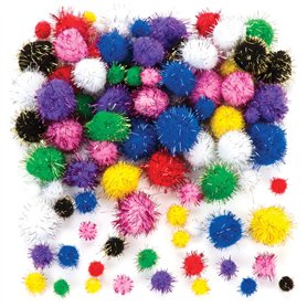 Baker Ross Pompons à paillettes - Lot de 100