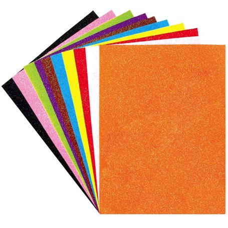 Baker Ross AX296 Paquet Économique De Feuilles De Feutrine Pailletée - Paquet De 10